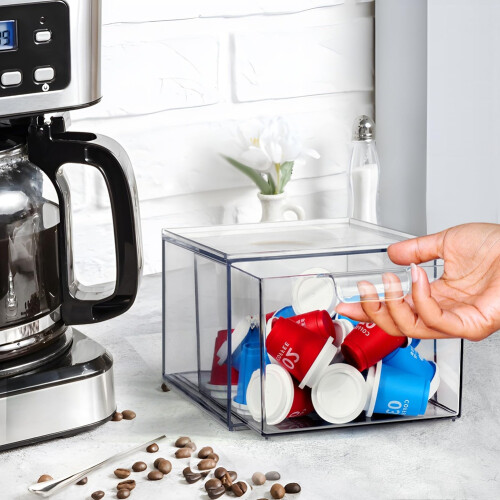 2PCS K Cup Organizer Coffee Pod Storage Container Stackable Drawers for Creamer Suger Bar 2