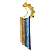 Bohemian Wall Macrame Hanging, Sunrise Sunset Art Handmade Tassel Tapestry Woven Bedroom Decor Moon