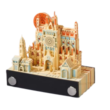 3D Paper Carving Art Calendar - Office Desktop Ornament, Birthday Gift, Stress Relief,Autumn in Prague