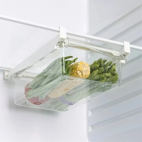 Fridge Organizer Set, Under-Shelf Drawer for Fruit, Eggs - Refrigerator Storage Box, Fresh-Keeping Kitchen Organization 2
