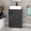 NES Home Nes Home Dark Grey 600mm Vanity Unit, Worktop With Square Bowl Basin 2