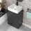 NES Home Nes Home Dark Grey 600mm Vanity Unit, Worktop With Square Bowl Basin 4