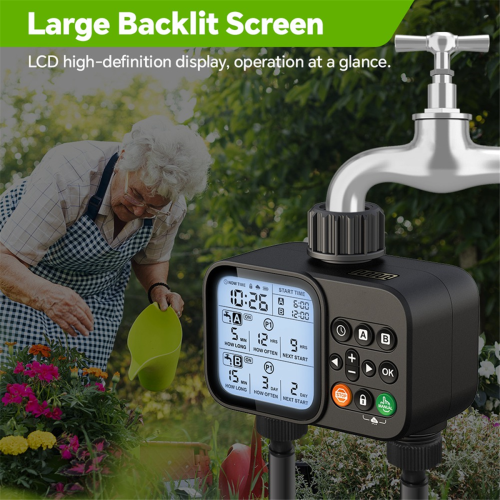 Household Solar Irrigation Timer LCD Automatic System Outdoor Smart Garden Watering Tool Adjustable Program 2