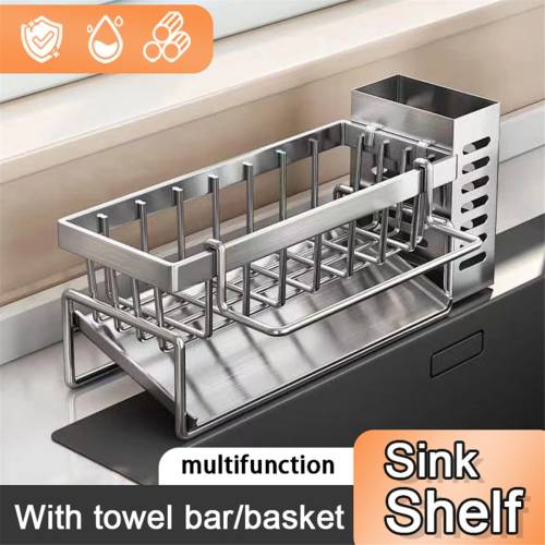 Sink Cleaning Tool Storage Rack Kitchen Multi-Function Drain Cleaner Rag 1