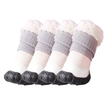 4Pcs Dog Shoes Winter Comfortable Warm Pet Chihuahua Rain Snow Boots Waterproof Outdoor Non-Slip Puppy Sneakers B