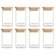 Glass Jars with Airtight Bamboo Lids - Snack Candy Storage Jar,Versatile Clear Containers for Candy, Food & More