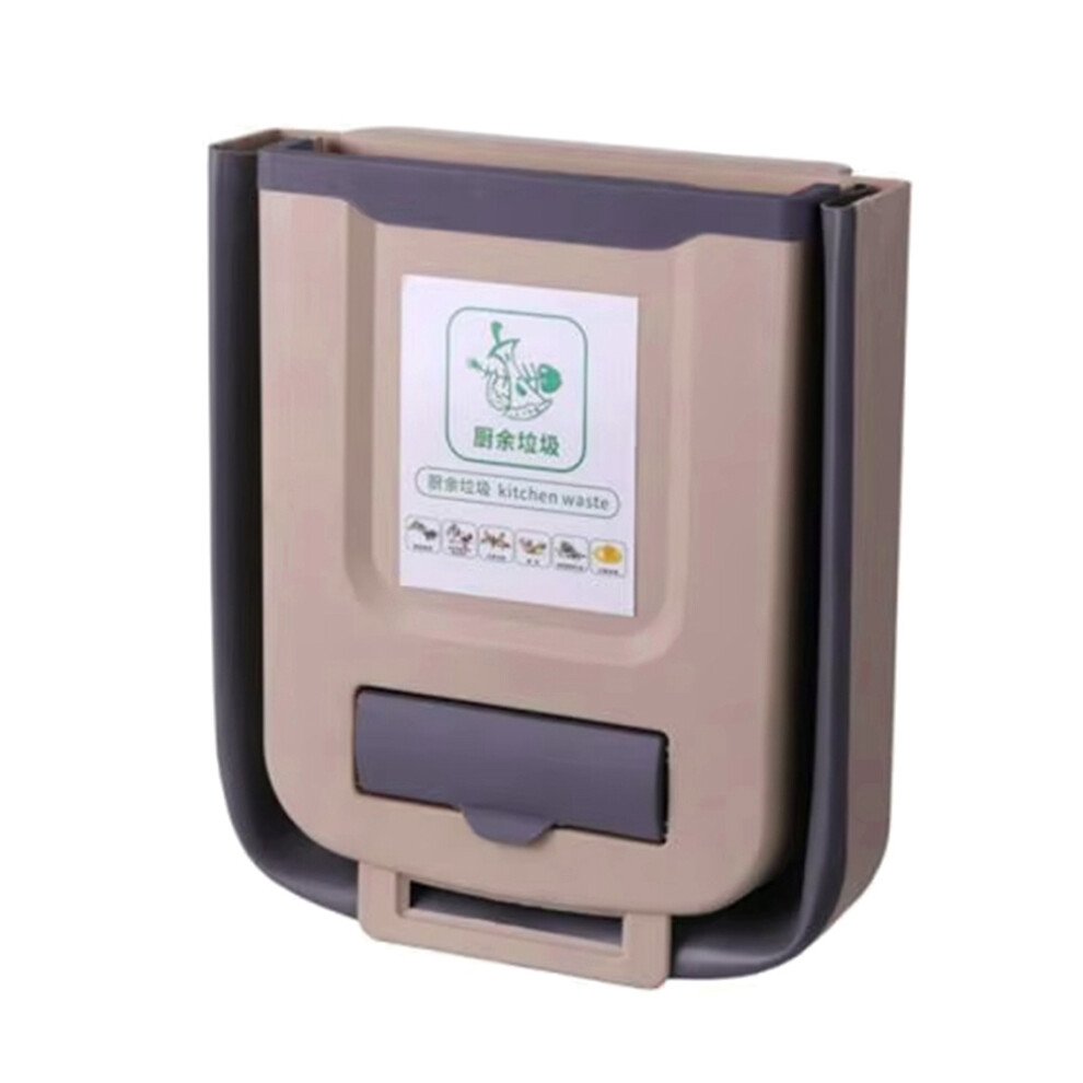 Kitchen Wall-Mounted Folding Trash Can Household Cabinet Hanging Storage Basket Classification 4851992992912