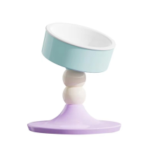 Raised Cat Food Bowl Adjustable Dog with Stand Rotatable Anti Vomiting Protect Pets Spine Feeding Supplie for Puppy