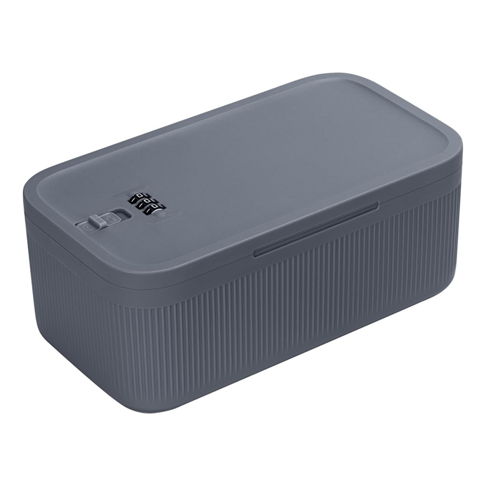 Lockable Storage Box, Locking Medicine Cell Phone Locked Jail, Containers Bin For Personal Refrigerator Home Gray Exogio
