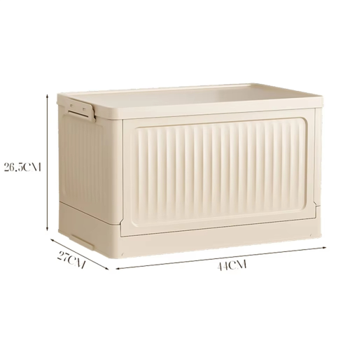 Large Capacity Folding Storage Box with Pulley - Stackable Plastic Organizer Lid, Portable Container for Home 1