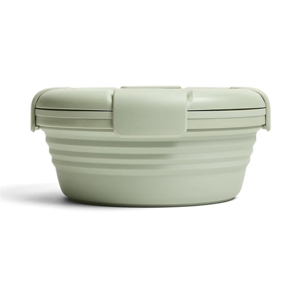 Exogio Silicone Folding Lunch Box, Portable Retractable Bowl For Travel,Instant Noodles Storage,Outdoor Picnic Food Container B