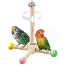 Perchoir pour oiseaux, jouet interactif pour perruches, roue d'exercice en bois pour perroquets, jouet enrichissant pour cage Ă oiseaux