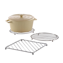 Stainless Steel Trivet Set of 3 HeatResistant Countertop Protector for Hot Pots/Pans, Square & Round Dishwasher Trivets