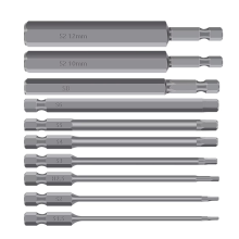 10Pc 1/4 Inch Hex Bits Driver Tamper Proof Security Drill Magnetic Bit Set Torx Screwdriver Flat Head High Quality 100mm