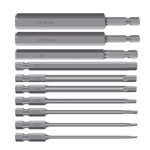 10Pc 1/4 Inch Hex Bits Driver Tamper Proof Security Drill Magnetic Bit Set Torx Screwdriver Flat Head High Quality 100mm