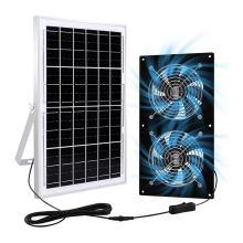 Solar Exhaust Fans & Powered Fan with 15W Panel 2Pack High-Speed Brushless DC Fans,Solar Ventilation for Greenhouses