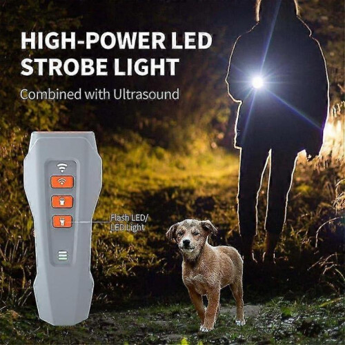 (Grey)Dog Bark Deterrent Devices, Ultrasonic Anti Barking Device For Dogs 50ft Range 1