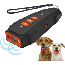 (Black) Dog Bark Deterrent Devices, Ultrasonic Anti Barking Device For Dogs 50ft Range