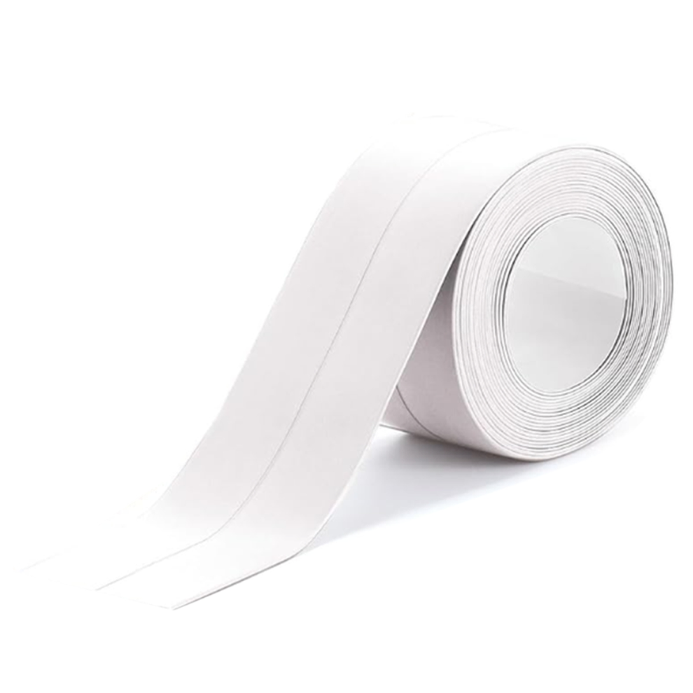 White Caulk Tape Self Adhesive Waterproof, Bathroom Peel & Stick Caulking Strip Floor Tile Wallpaper Toilet Tub Shower 4853510376075