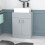 NES Home Nes Home Matte Grey 600mm Vanity Unit, Worktop With Square Bowl Basin 2