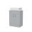 NES Home Nes Home Matte Grey 600mm Vanity Unit, Worktop With Square Bowl Basin 6