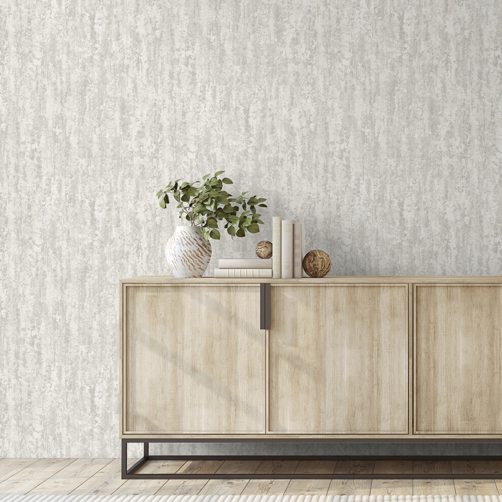 Plain Light Grey Wallpaper Textured Industrial Effect Free Match 5060729372784