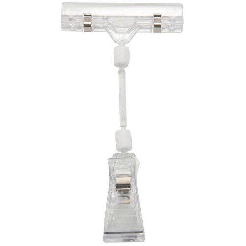 6.5" Height Transparent Plastic Double Clips Adjustable Pop Sign Card Display Holder
