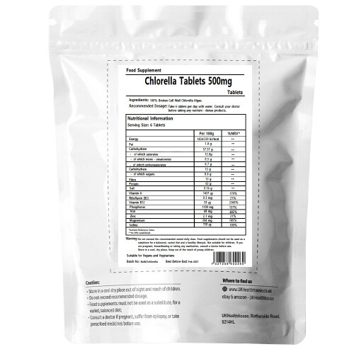 Premium Chlorella Tablets 500mg x 120 Broken Cell Chlorella Certified 1