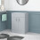 NES Home Nes Home Flat Pack 600mm Vanity Unit Cabinet With Worktop Matte Grey 2