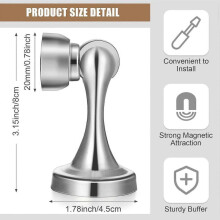 8 Pcs Magnetic Door Stoppers Stainless Steel Door Stops Magnetic Door Catch