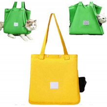 (yellow) Cat Carrier Bag, Pet Canvas Shoulder Bag, Cat Travel Carrier Portable Pet Carrying Bag with Leg & Head Holes for Pet Grooming