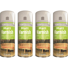 4 x 250ML CLEAR MATT VARNISH SPRAY ALL PURPOSE EXTERIOR INTERIOR