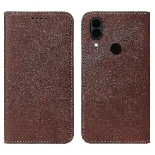 (Brown) Magnetic Leather Case For Cat S62 Pro