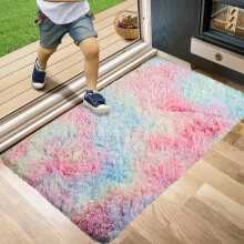 (Rainbow, 50x80cm (1.6ft x 2.6ft)) Shaggy Rug Soft Fluffy Carpet - Modern Living Room Bedroom Rugs - Large & Small Area Floor Mat - Anti-Slip Thick Pile