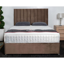 (5ft, Mink Plush) Sicily Divan Bed Set + 10" Ortho Sensation Mattress + 24" Matching Headboard