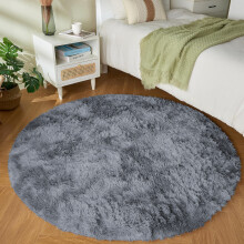 (Grey, 120x120cm (4ft x 4ft)) Shaggy Rug Soft Fluffy Carpet - Modern Living Room Bedroom Rugs - Large & Small Area Floor Mat - Anti-Slip Thick Pile
