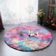 (Rainbow, 120x120cm (4ft x 4ft)) Shaggy Rug Soft Fluffy Carpet - Modern Living Room Bedroom Rugs - Large & Small Area Floor Mat - Anti-Slip Thick Pile