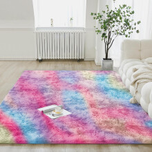 (Rainbow, 120x170cm (4ft x 5.5ft)) Shaggy Rug Soft Fluffy Carpet - Modern Living Room Bedroom Rugs - Large & Small Area Floor Mat - Anti-Slip Thick Pile