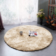 (Cream, 120x120cm (4ft x 4ft)) Shaggy Rug Soft Fluffy Carpet - Modern Living Room Bedroom Rugs - Large & Small Area Floor Mat - Anti-Slip Thick Pile