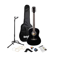 RockJam Acoustic Guitar Kit with Stand, Gig Bag, Tuner, Picks, Plectrum Holder, Spare Strings & Lessons