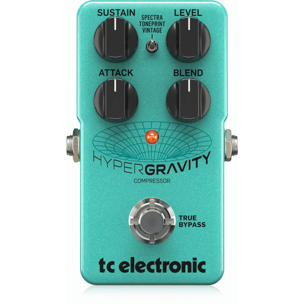 TC Electronic HYPERGRAVITY COMPRESSOR Exceptional Multiband Compression Pedal with Vintage Compressor Mode and Built-In TonePrints*, Compatible with
