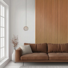 DecorAndDecor Acoustic Slat Wood Wall Panel and Ceiling Panelling Decorative 3D MDF 120 x 60 Oak