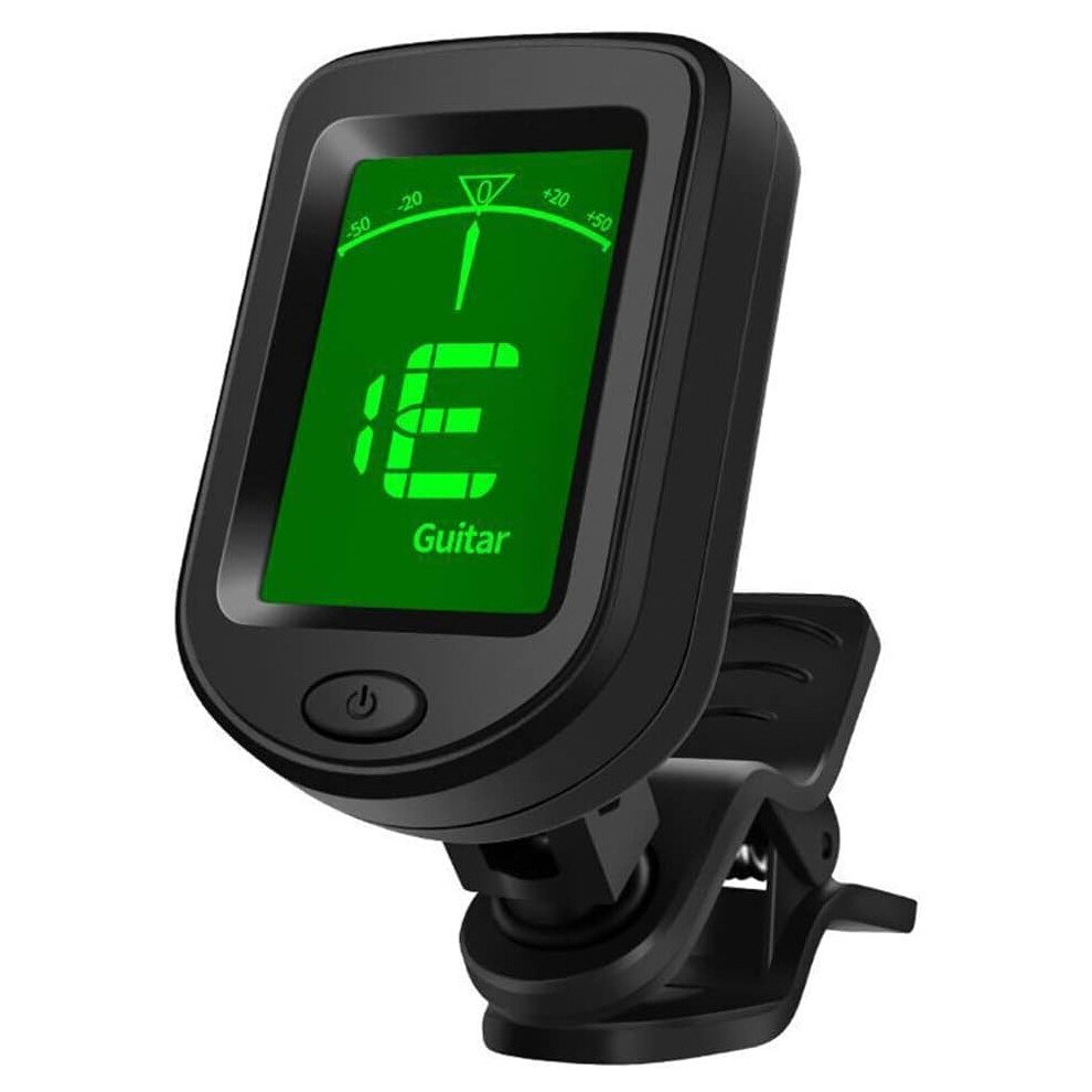 Guitar Tuner Clip-On - 1 Pack Chromatic Tuner for Acoustic Guitar, Ukulele, Violin, and Bass, with Guitar Capo for Acoustic and Electric Guitars, Uku