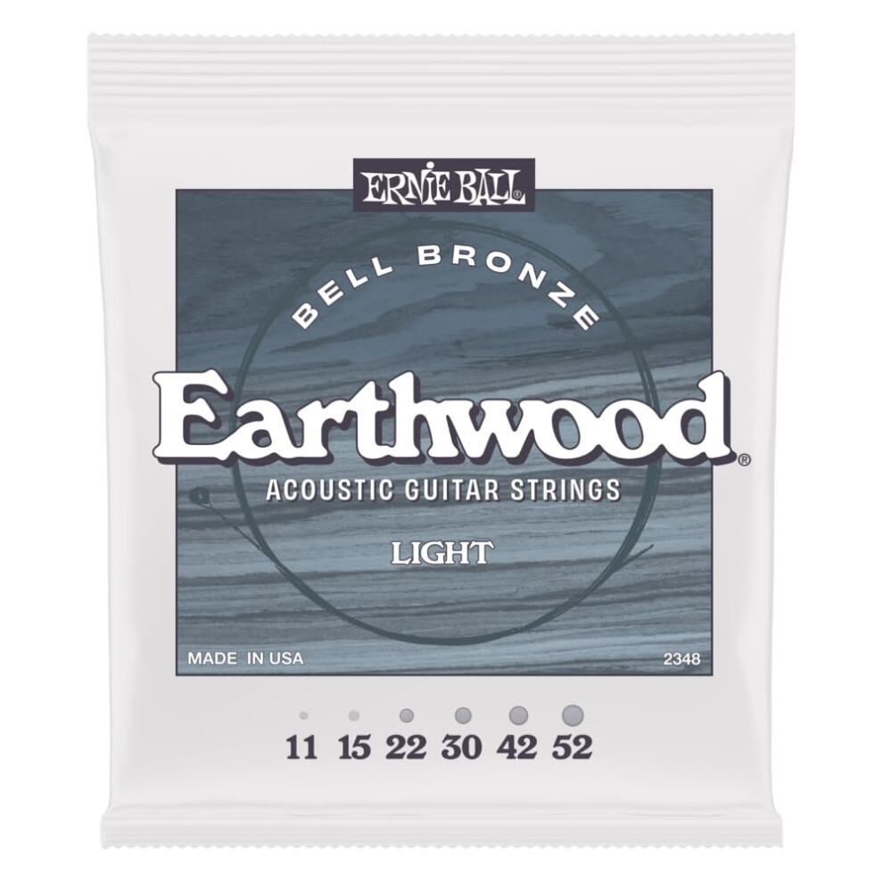 Ernie Ball Light Earthwood Bell Bronze Acoustic Guitar Strings 11-52