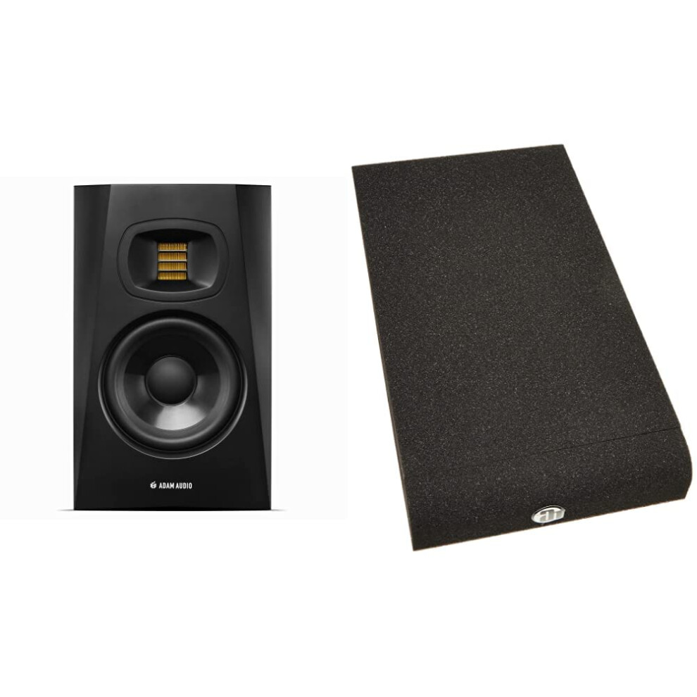 ADAM Audio Studio Monitor for recording, mixing and mastering, Studio Quality Sound (Single), Black & Adam Hall PAD ECO Series SPADECO1 Monitor Isola