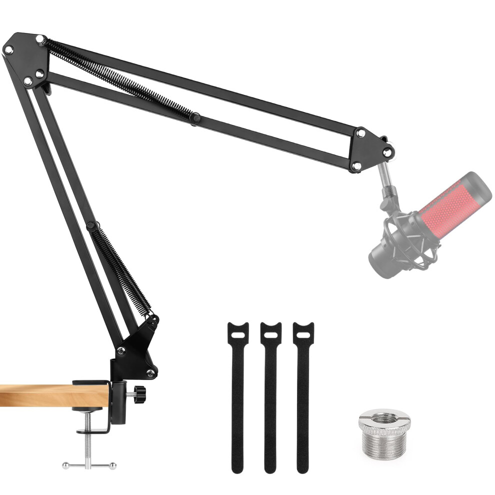 Mic Boom Arm for Hyperx Quadcast, Desktop Microphone Arm Stand Compatible with Hyperx Quadcast S,Snowball,Razer Mic,FIFINE,SM7B and Most Microphone f