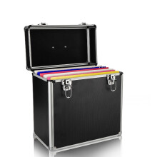 Shoze Vinyl Record Storage 12" LP Case Album Collection DJ Carry Storage Cases Lockable Box LP Case Vinyl Record Storage Carry Box Holds up to 50pcs