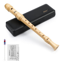 Eastar Soprano Recorder Instrument for Kids Adults Beginners, German fingering C Key Maple Wooden Recorder, 3 Piece Recorder With Hard Case, Fingerin