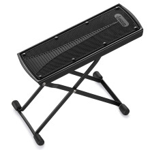 Donner Guitar Footstool, Adjustable Guitar Foot Rest Metal with Anti-Slip Rubber Foldable, Black Foot Stand for Classical/Acoustic/Electric Guitar