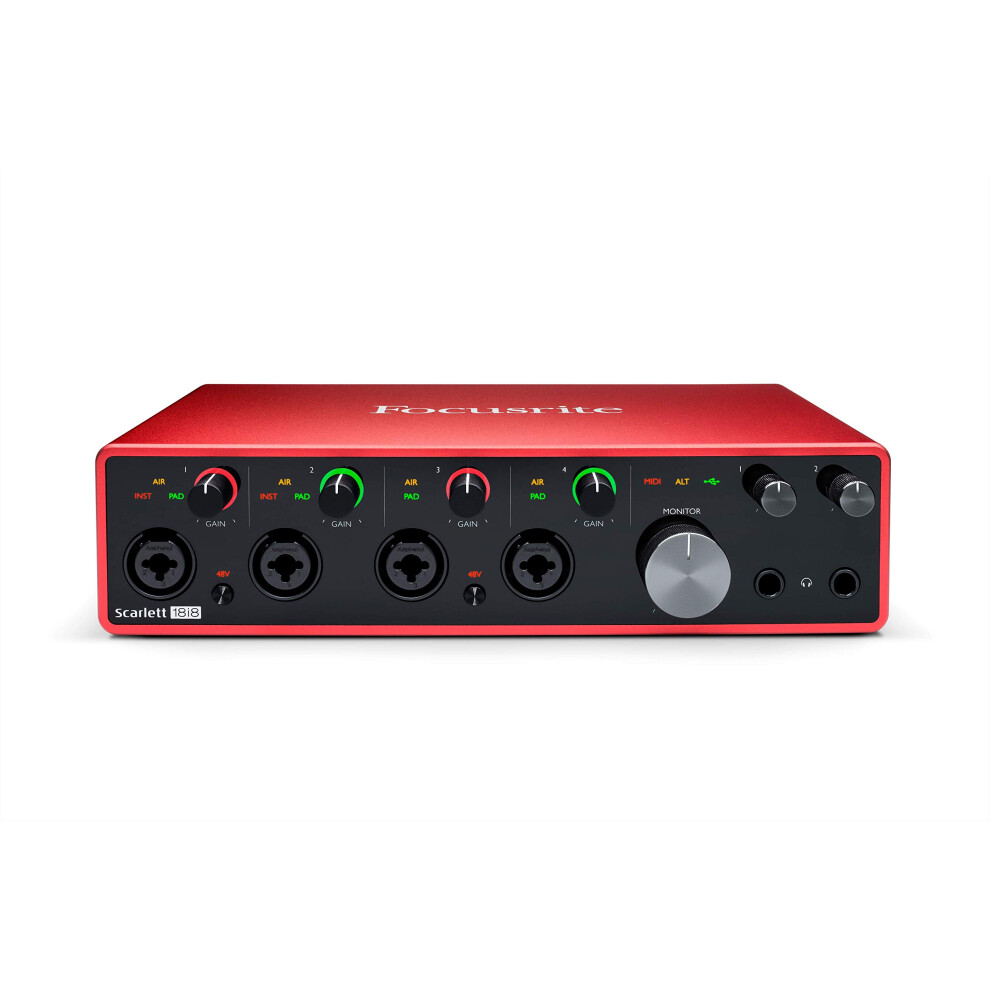 Focusrite Scarlett 18i8 3rd Gen USB Audio Interface Recording, Producing And Engineering High-Fidelity, Studio Quality Recording, With Transparent Pl